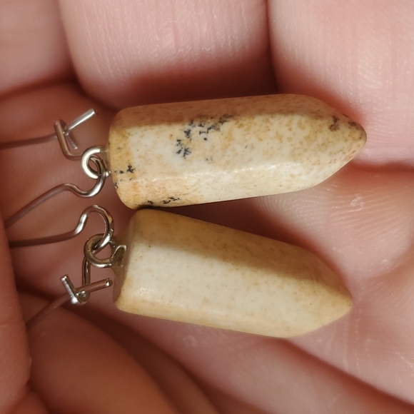 New Handmade Picture Jasper Pendulum Earrings. - Picture 5 of 6